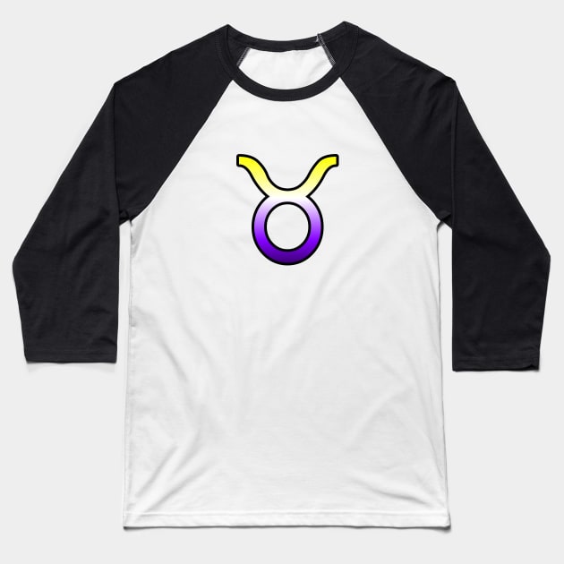 Taurus Nonbinary Pride Symbol Baseball T-Shirt by SillyStarlight